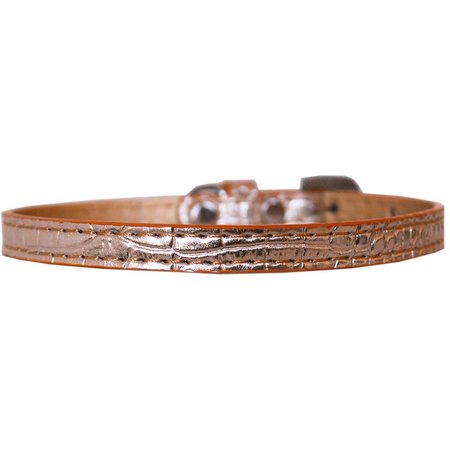 MIRAGE PET PRODUCTS Omaha Plain Croc Dog CollarCopper Size 14 720-01 CPC14